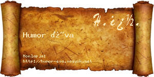 Humor Éva névjegykártya